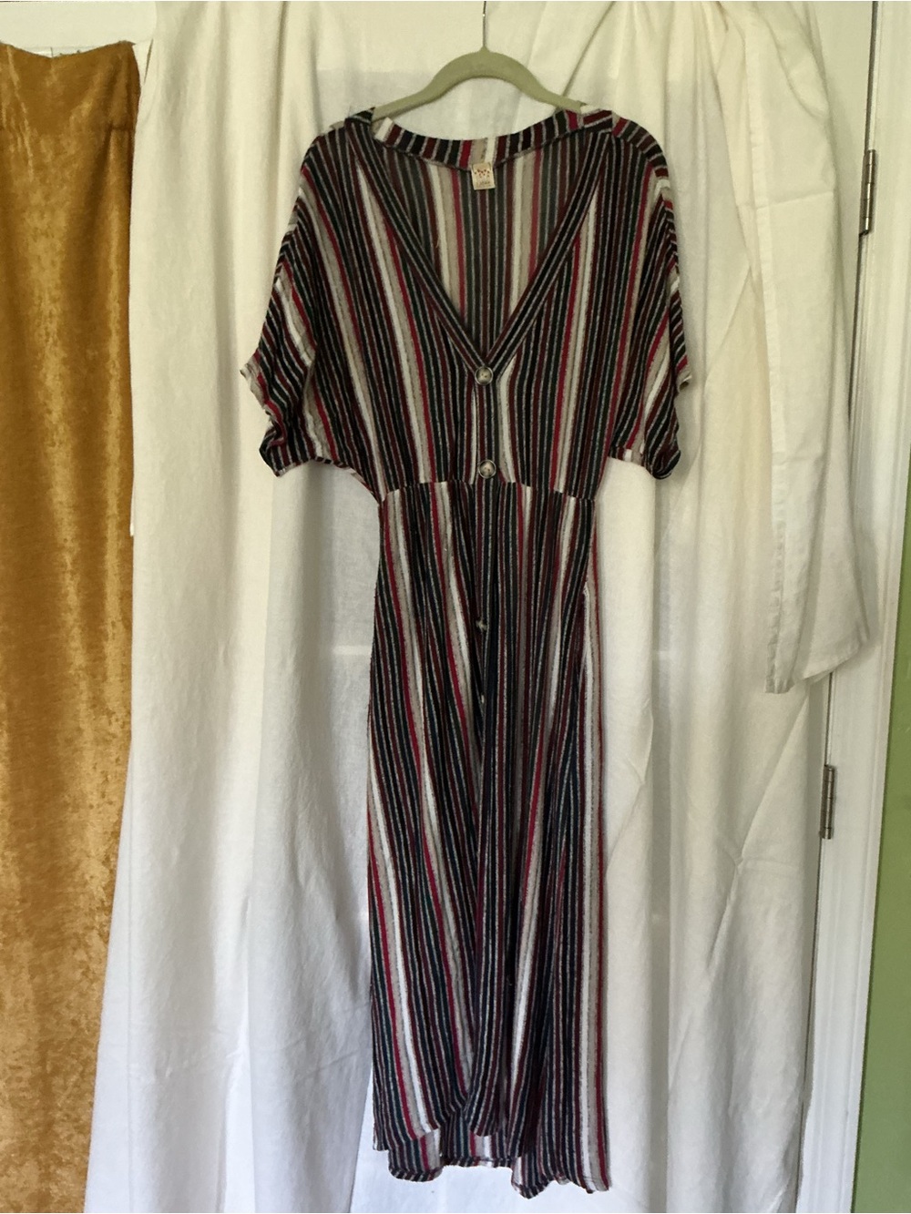 I Joah Striped V-Neck Dress